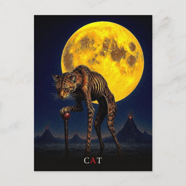 Cat Cane gothic Surreal Postcard (Front)