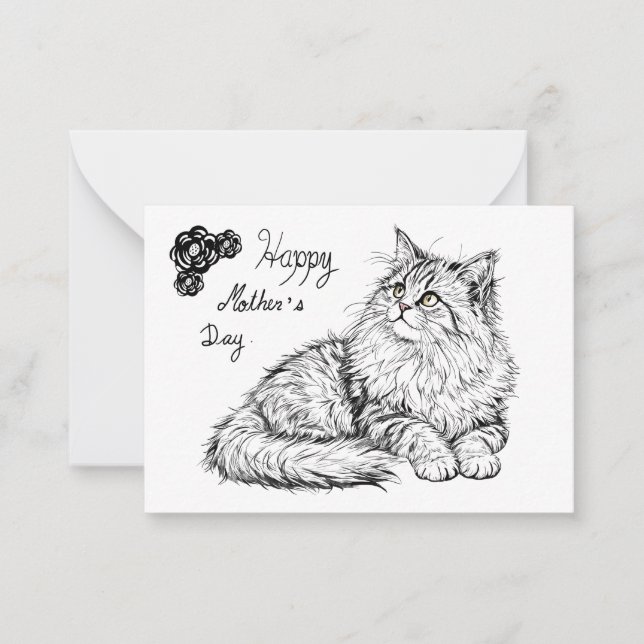 Cat card for mum. (Front)