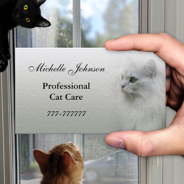 Cat Care Business Card (Business card for someone taking care of cats as a professional)