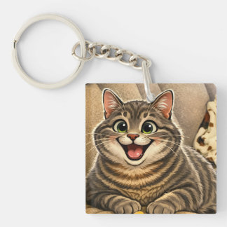 Cat caricature  key ring