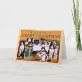 Cat Carolers Christmas Card