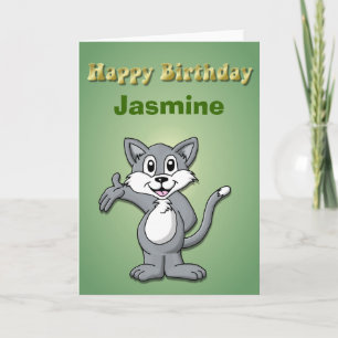 Cat Cartoon-Happy Birthday Card