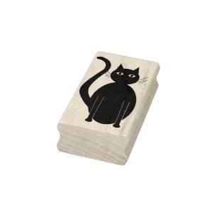 cat cartoon silhouette art stamp