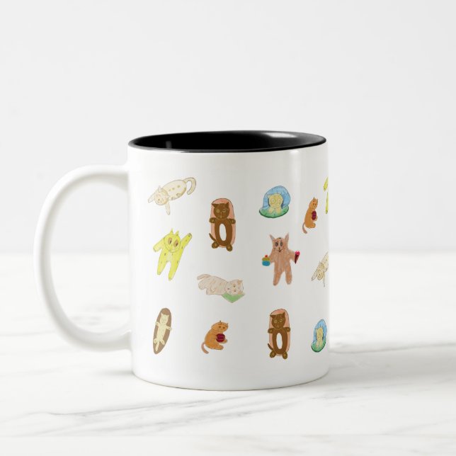 cat cartoons repeat mug (Left)