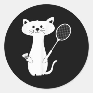 Cat Cat Badminton Shuttle For Men Women Kids  Classic Round Sticker
