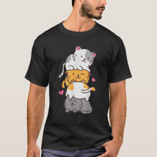 Cat Cats Cute Kitty Pile Anime Kawaii Neko  T-Shirt