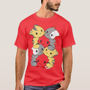 Cat Cats Cute Kitty Pile Anime Neko Kitten Kawaii  T-Shirt