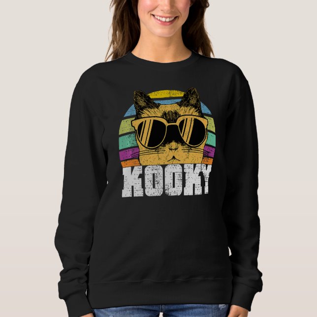 Cat   Cats Kooky Cat Wearing Sunglasses  4 Sweatshirt (Front)