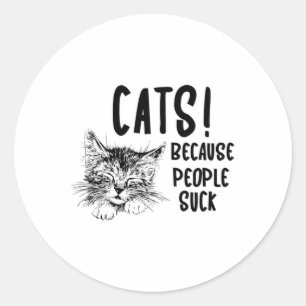 Cat Cats Pet Kitten Cat Lover Cute Funny Gift Idea Classic Round Sticker