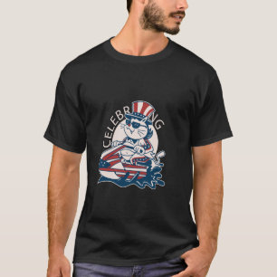 cat celebrating the 4th of july T-Shirt