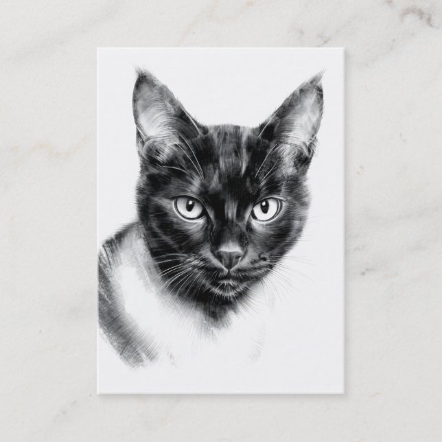 Cat Charcoal Business Card (Front)
