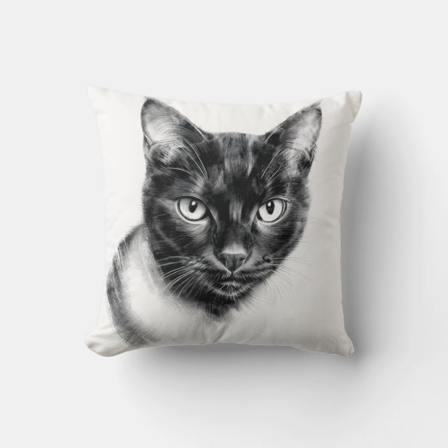 Cat Charcoal Cushion (Front)