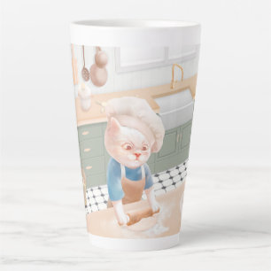 Cat Chef Baking in the Kitchen Latte Mug