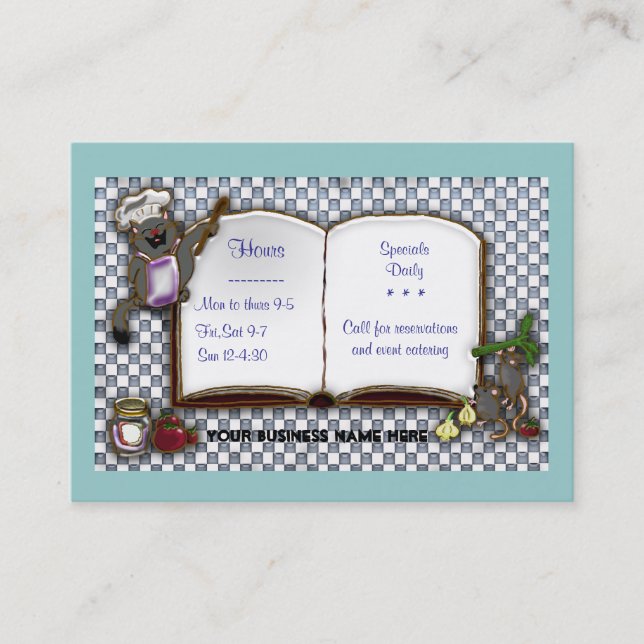 cat chef business card (Front)