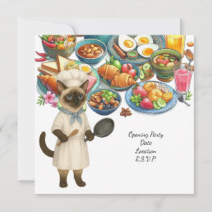 Cat Chef Cooking Party for Cat Lovers  Invitation