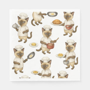 Cat Chef is cooking Breakfast Napkin