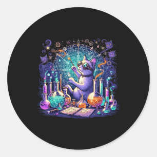 Cat Chemistry Science Lover Funny Chemist Student Classic Round Sticker