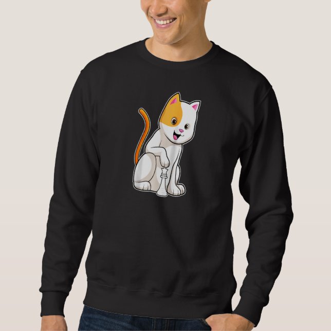 Cat Chess Chess Piece Queen Raglan Sweatshirt (Front)