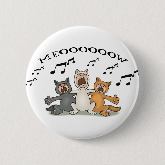 Cat Choir 6 Cm Round Badge (Front)