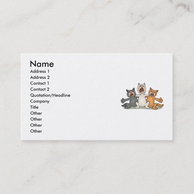 Cat Choir Business Card (Front)