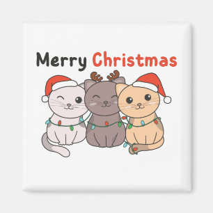 Cat Christmas Animals Cute Cats Merry Christmas Ma Magnet