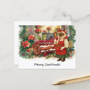Cat Christmas Bakery for Cat Lovers Holiday  Postcard