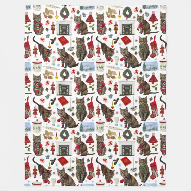 Cat Christmas Blanket (Front)