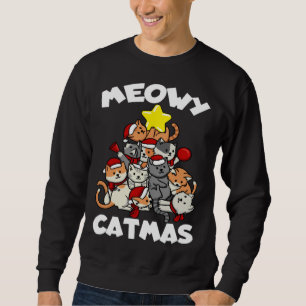 Cat Christmas Cat Tree Meowy Catmas Sweatshirt