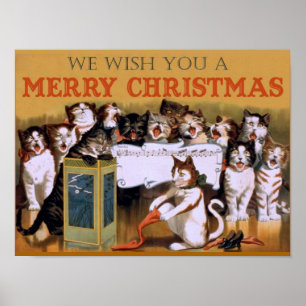 Cat Christmas Choir Poster