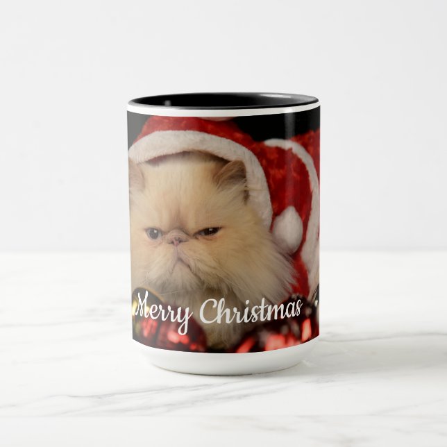 Cat Christmas Custom Photo Mug (Center)