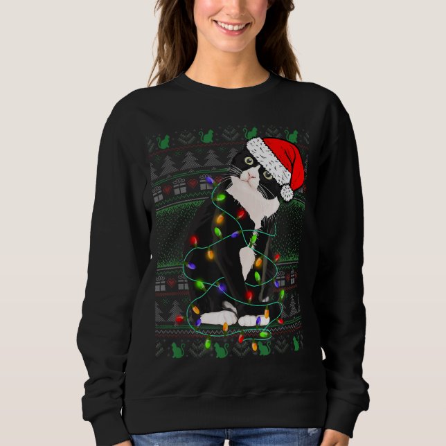 Cat Christmas Cute Ugly Christmas Sweater Style (Front)