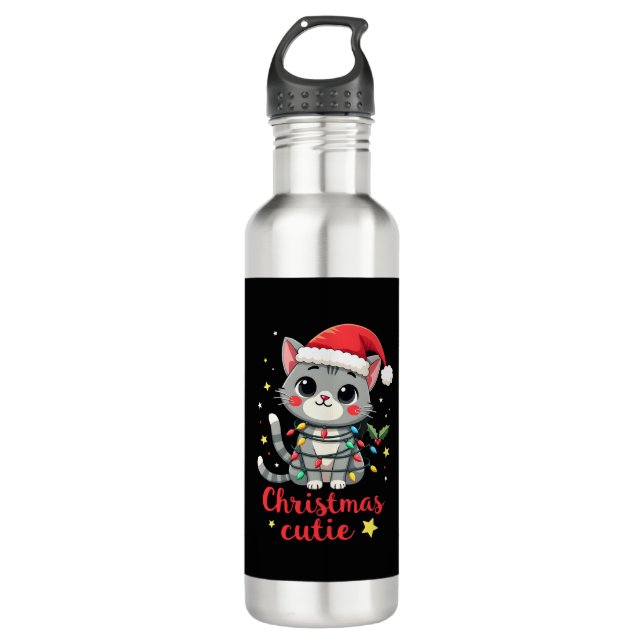 Cat Christmas Cutie Cats Christmas T-Shirt for Men 710 Ml Water Bottle (Front)