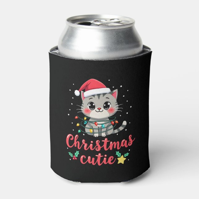 Cat Christmas Cutie Cats Christmas T-Shirt for Men Can Cooler (Can Front)