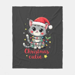 Cat Christmas Cutie Cats Christmas T-Shirt for Men Fleece Blanket