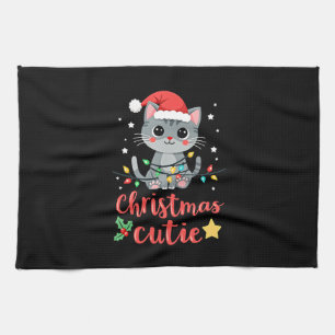 Cat Christmas Cutie Cats Christmas T-Shirt for Men Tea Towel