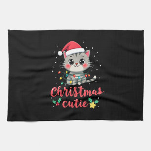 Cat Christmas Cutie Cats Christmas T-Shirt for Men Tea Towel