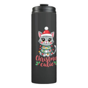 Cat Christmas Cutie Cats Christmas T-Shirt for Men Thermal Tumbler