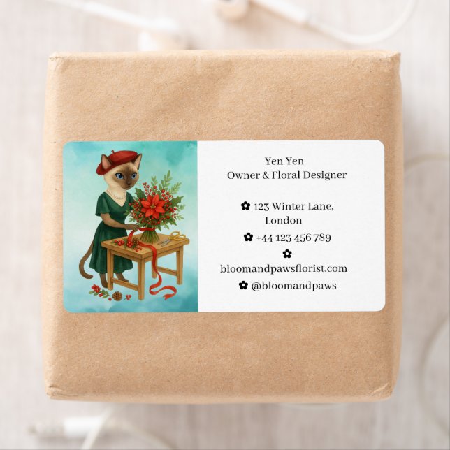 Cat Christmas Flowers in Florist Shop (Insitu)