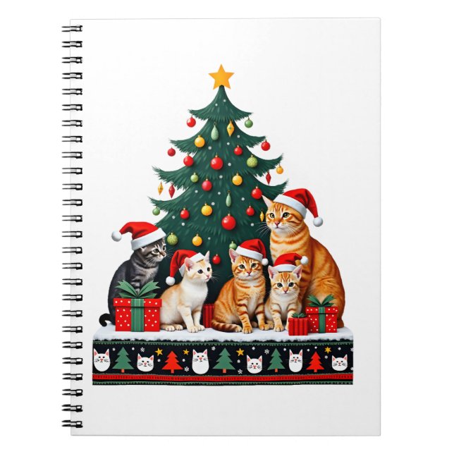 Cat Christmas Funny Ugly Women Men Merry Gift (5) Notebook (Front)