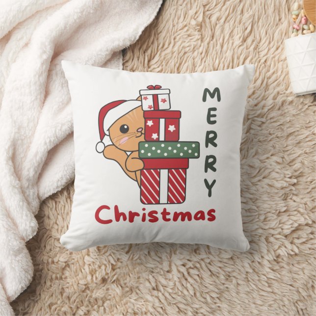 Cat Christmas Gift Winter Animals Cats Cushion (Blanket)