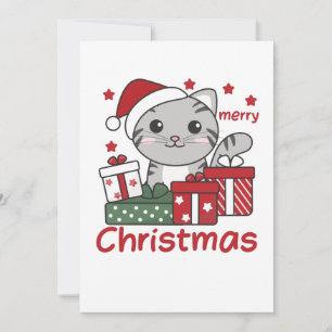 Cat Christmas Gift Winter Animals Cats Holiday Card