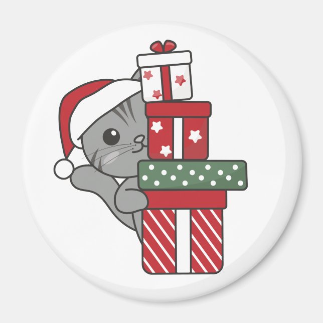 Cat Christmas Gift Winter Animals Cats Magnet (Front)