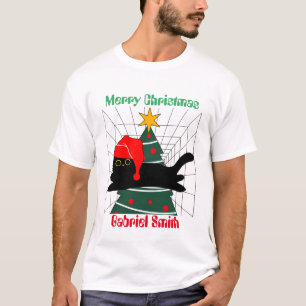 cat christmas gifts, personalized name T-Shirt