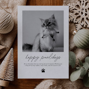 Cat Christmas Handwritten Photo Holiday Card