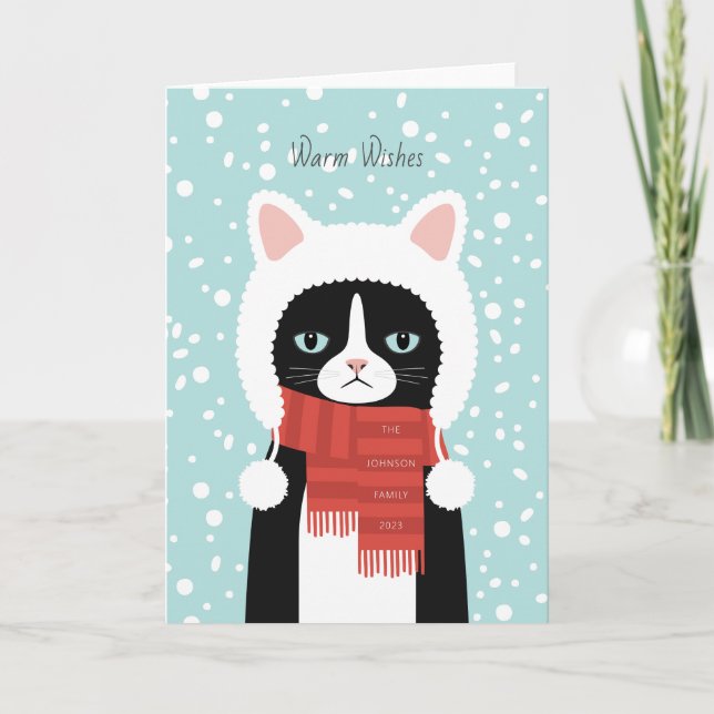 Cat Christmas Holiday Card (Front)