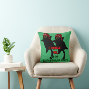 cat christmas, is it christmas yet? cushion