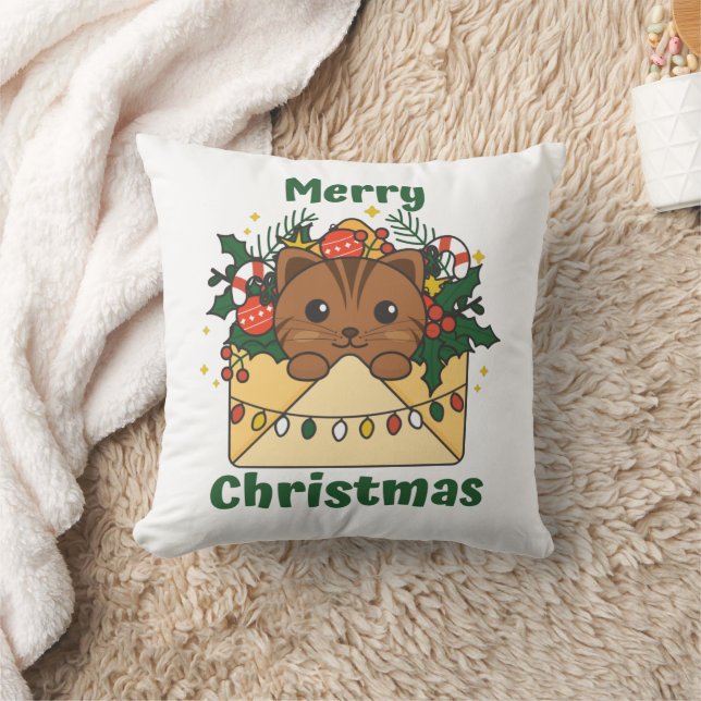 Cat Christmas Letter Winter Animals Cats Cushion (Blanket)