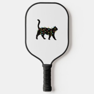 Cat Christmas Lights Christmas Gift for Animal Lov Pickleball Paddle