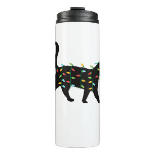 Cat Christmas Lights Christmas Gift for Animal Lov Thermal Tumbler