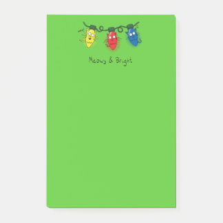 Cat Christmas Lights Funny Meowy and Bright Post-it Notes